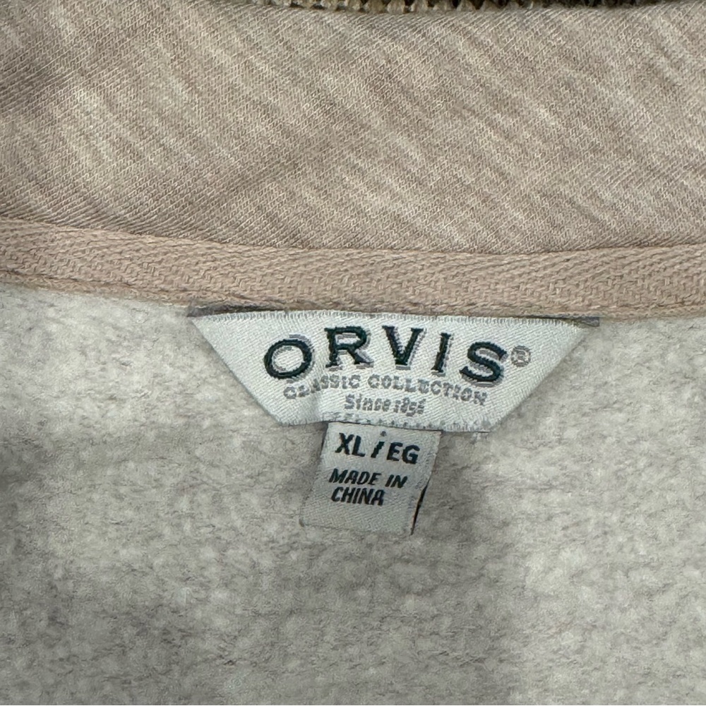 Orvis Oatmeal Colored V-Neck Sweatshirt - Picture 2 of 5